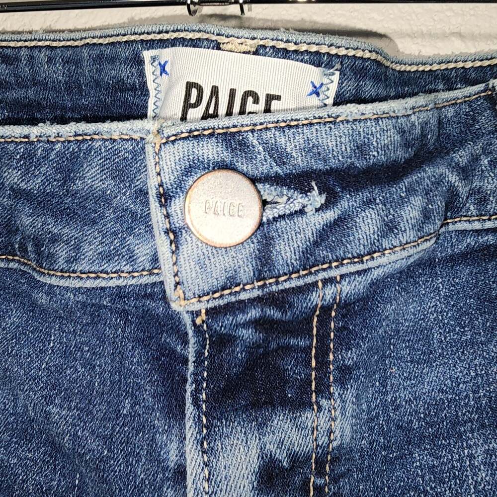 PAIGE Brigitte High Rise Slim Boyfriend Distressed Denim Jeans Size 30 - Picture 11 of 12